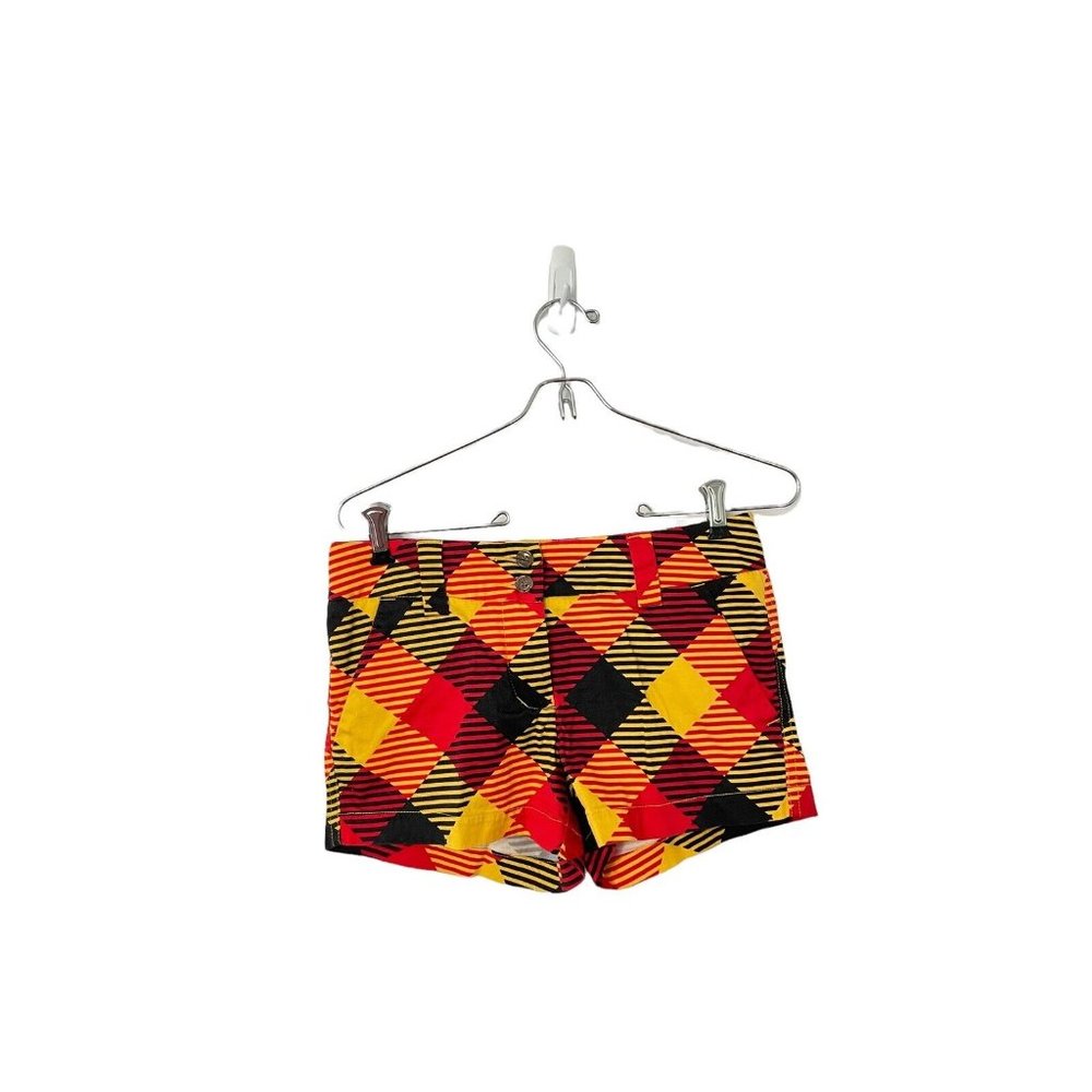 LOUDMOUTH GOLF Stretch Cotton‎ CHEESEBURGER Plaid SHORTS Womens Size 0